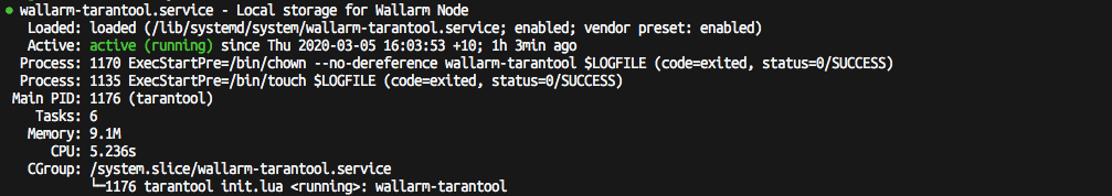 wallarm-tarantool status