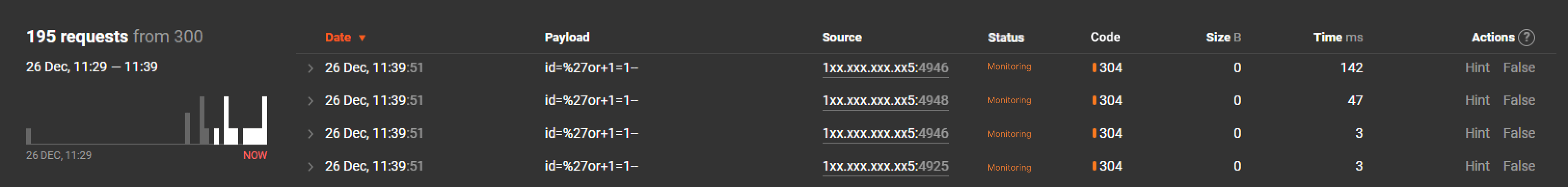 A currently happening attack