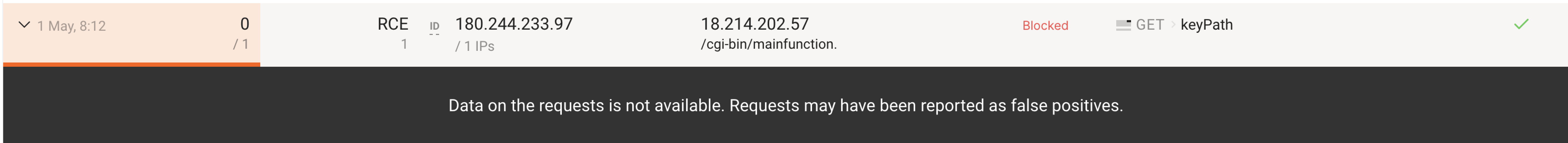 The whole attack is marked as false one