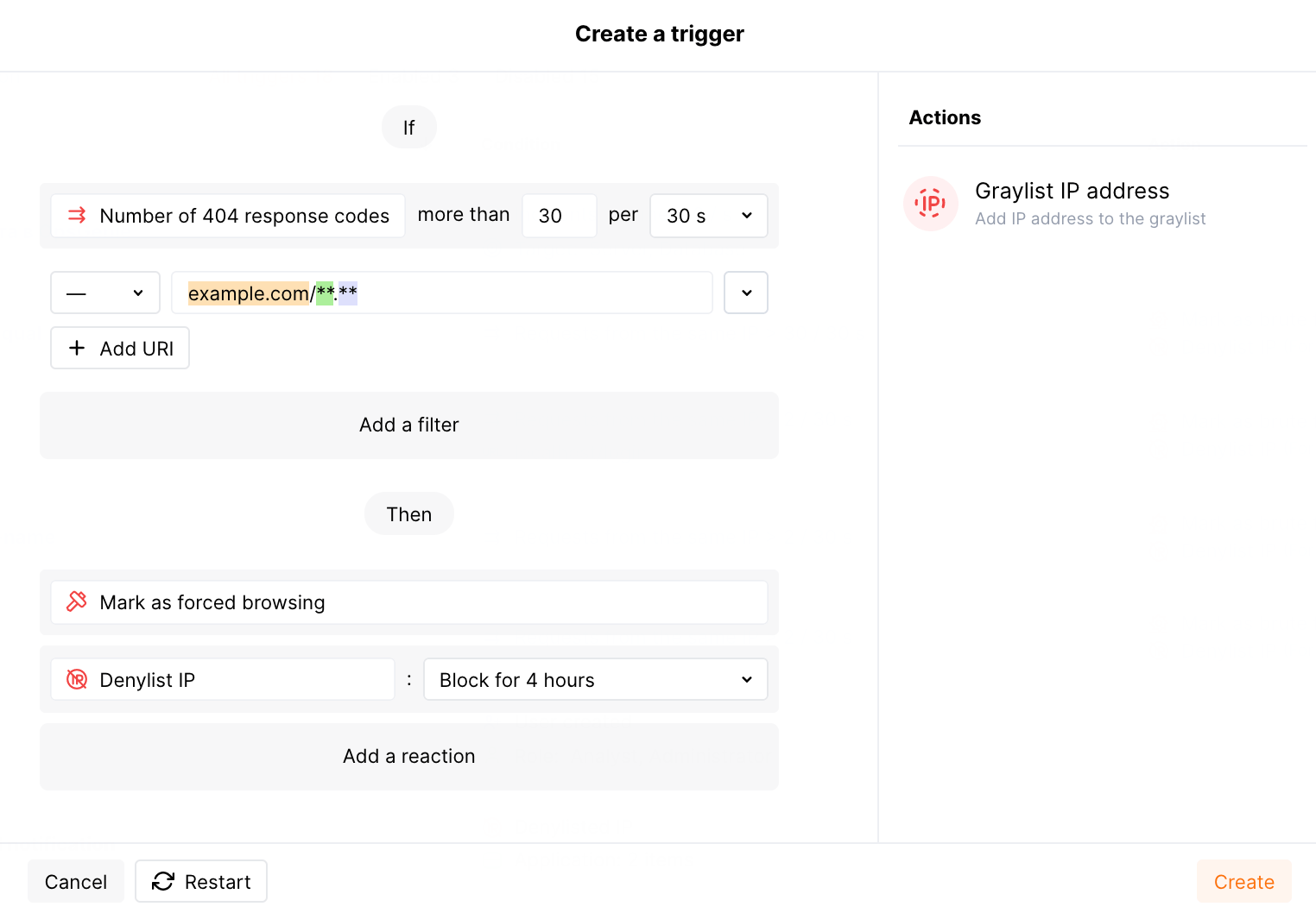 Forced browsing trigger